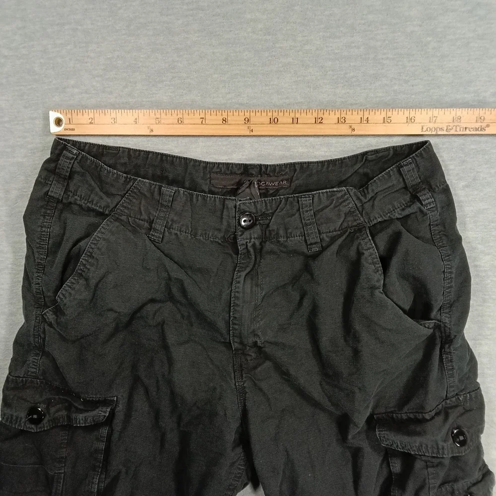Rocawear Mens Black Cargo Shorts Size 34 Cotton Relaxed Fit Streetwear Y2K